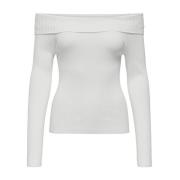 Off Shoulder Gebreide Top Only , White , Dames