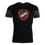 Zwart Logo Print Crew Neck T-shirt Dolce & Gabbana , Black , Heren