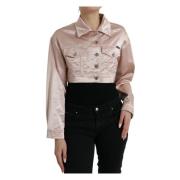 Roze Cropped Denim Jacket Dolce & Gabbana , Pink , Dames