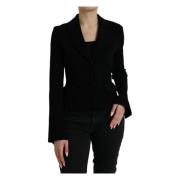 Luxe Zwarte Designer Blazer Elegant Stijl Dolce & Gabbana , Black , Da...