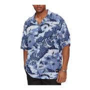 Hawaiian Camp Korte Mouw Overhemd Tommy Jeans , Multicolor , Heren