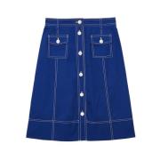 Blauwe Trapez Rok Ines De La Fressange Paris , Blue , Dames