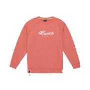 Casual Urban Sweatshirt Soft Washed Cotton Munich , Red , Heren