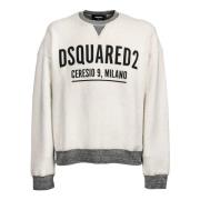 Oversized Fit Sweatshirt in Wit Dsquared2 , White , Heren