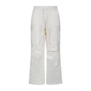 Drop Crotch Cream Cargo Broek Thom Krom , White , Heren