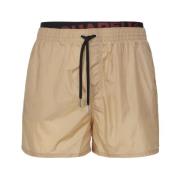 Nylon Strand Shorts Elastische Tailleband Dsquared2 , Brown , Heren