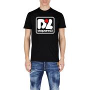 Heren T-shirt Dsquared2 , Black , Heren