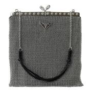 Zilveren Mesh Schouder Avondtas Prada , Gray , Dames