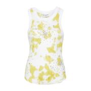 Lime/White Tie Dye Splash Tank Top DES Phemmes , Multicolor , Dames