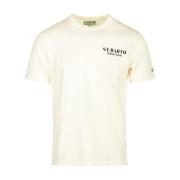 Klassiek Katoenen T-shirt Wit MC2 Saint Barth , White , Heren