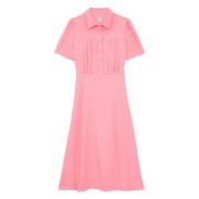 Roze Viscose Crepe Zomerjurk Ines De La Fressange Paris , Pink , Dames