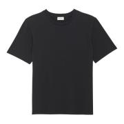 Biologisch Katoen Logo T-Shirt Saint Laurent , Black , Dames