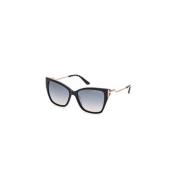 Gradient Blue Zonnebril Shiny Black Frame Marciano , Black , Unisex