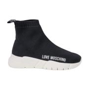 Dames Sneakers Lente/Zomer Collectie Love Moschino , Black , Dames