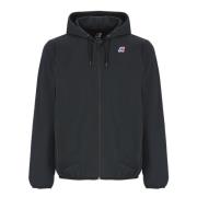 Zwarte Hoodie met Logo K-Way , Black , Heren