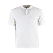 Witte Katoenen T-Shirt met Knopen Alpha Studio , White , Heren