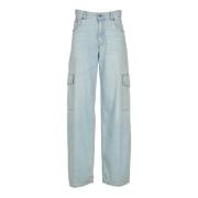 Cargo Straight Jeans voor vrouwen Haikure , Blue , Dames