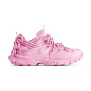 Roze Sneakers Panel Ontwerp Vetersluiting Balenciaga , Pink , Dames
