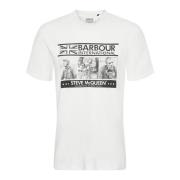 Steve McQueen Charge T-Shirt Barbour , White , Heren