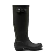 Zwarte Regenlaars Vrouwen Rubberen Zool Hunter , Black , Dames