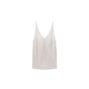 Glanzende V-hals Satijnen Top Dorothee Schumacher , White , Dames