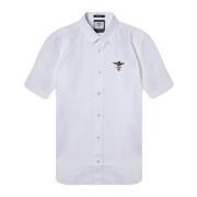Korte Mouw Oxford Overhemd Wit Aeronautica Militare , White , Heren