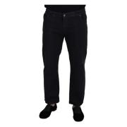 Casual Denim Jeans met Achtergesp John Galliano , Black , Heren