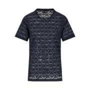 Casual Katoenen T-Shirt Emporio Armani , Blue , Dames