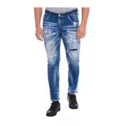 Rechte Broek met Distressed Details Dsquared2 , Blue , Heren