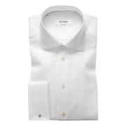 Twill Frans manchetoverhemd Eton , White , Heren