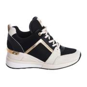 Driekleurige Leren Sneaker met Suède Details Michael Kors , Multicolor...