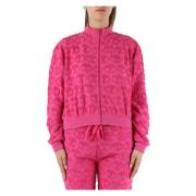 Sweatshirt met ritssluiting van katoen Moschino , Pink , Dames