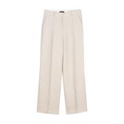 Linnen Rechte Pijp Broek Theory , Beige , Dames