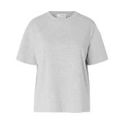 Zwart Essential Boxy Tee Selected Femme , Gray , Dames