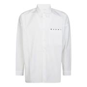 Logo Lange Mouw Shirt Marni , White , Heren