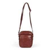 Bruine leren crossbody tas Howard London , Brown , Heren