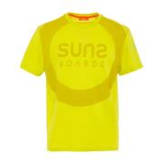 Casual Katoenen Shirt Suns , Yellow , Heren