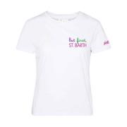 Emilie Emi0001 But First T-shirt Saint Barth , White , Dames