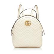 Pre-owned Leather backpacks Gucci Vintage , White , Dames