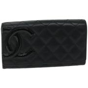 Pre-owned Leather wallets Chanel Vintage , Black , Dames