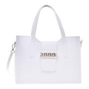 White leather shoulder bag Baldinini , White , Dames