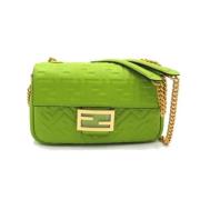 Pre-owned Leather crossbody-bags Fendi Vintage , Green , Dames
