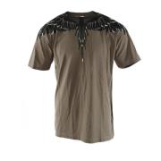 Iconische Wings Army/Zwart T-shirt Marcelo Burlon , Green , Heren