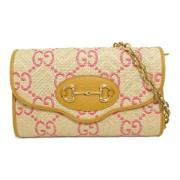 Pre-owned Raffia shoulder-bags Gucci Vintage , Yellow , Dames