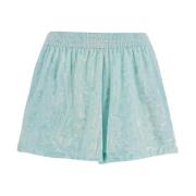 Chenille Geborduurde Shorts Regular Fit MC2 Saint Barth , Blue , Dames