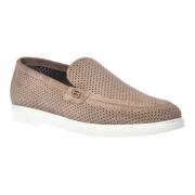 Loafer in taupe perforated suede Baldinini , Beige , Heren