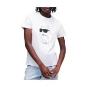 Ikonik Choupette Wit T-shirt Karl Lagerfeld , White , Dames