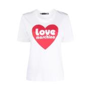 Stijlvol T-shirt Love Moschino , White , Dames