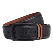 Stijlvolle Leren Riem voor Mannen Ermenegildo Zegna , Black , Heren