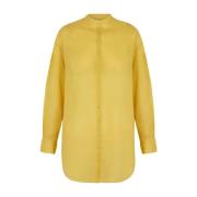 Gele Katoenen Voile Oversized Shirt Cortana , Yellow , Dames